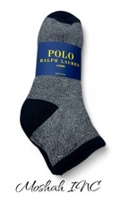 Polo Ralph Lauren Men's Size 10-13 Black/Grey Set of 4 Supersoft Quarter Socks