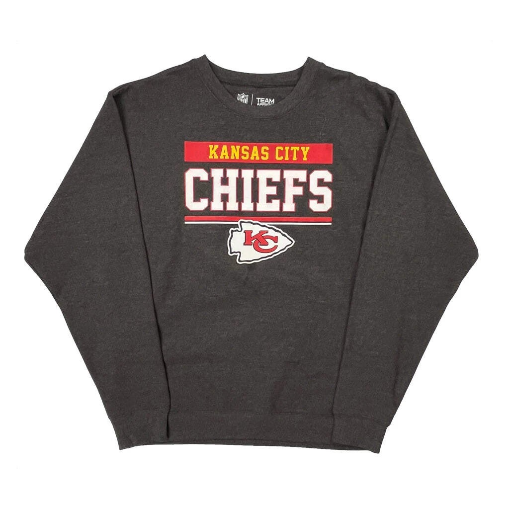 Kansas City Chiefs Nfl Football Sweatshirt - Large Gray Cotton Blend