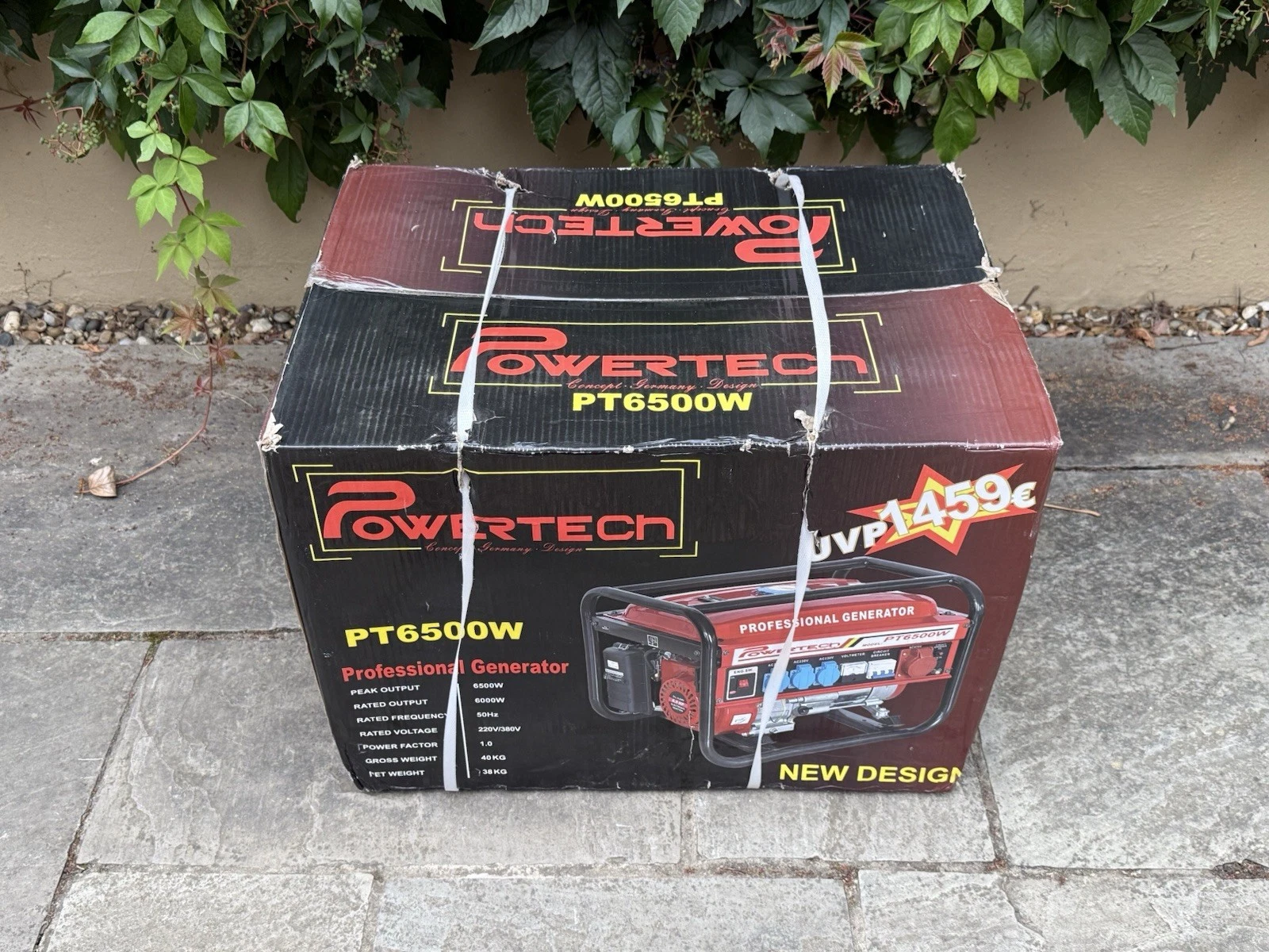 Powertech Petrol Generator 6500w 4 Stroke Portable Power Backup Site - New Boxed