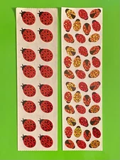 2x Vintage 80s Hambly Stickers Prismatic Mini MultiColored Ladybug Beetle Sheets