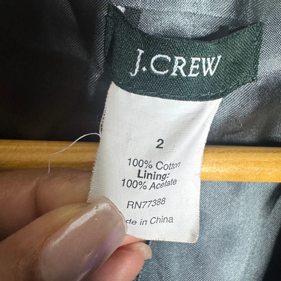 J. Blazer Crew Terciopelo Mujer 2 Púrpura Botón Único Preppy Clásico Salir Foto 3 de 4