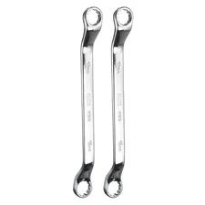 2pcs 45 Degree Offset Box End Wrench 16mm x 18mm Metric 12 Point CR-V Double Box