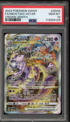 Pokemon Mewtwo VSTAR Crown Zenith Galarian Gallery Full Art #GG44 PSA 10