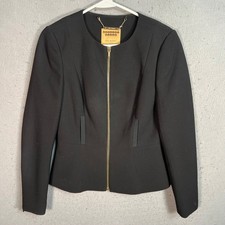 Ted Baker Womens Black Textured Zip Jacket Size 2 Office