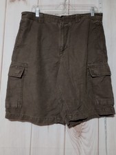 Gap Cargo Shorts Mens 34 Linen Blend Loose Fit Utility Pockets Summer Lightweigh