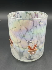 Anthropologie Festive Icon Juice Glass Luster Reindeer 17 Oz New