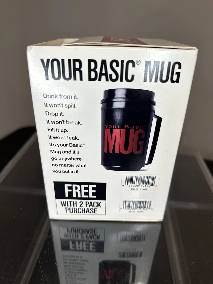 NOS 复古 1993 年基本香烟您的基本马克杯广告促销全新带盒 — 第 2/4 张图片