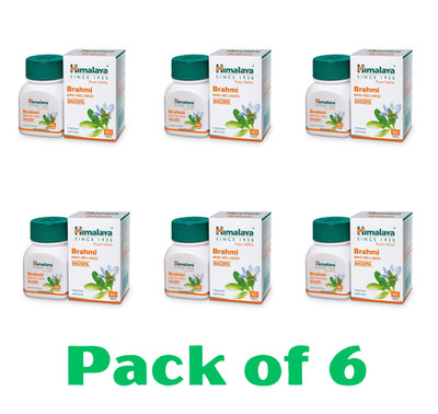 Himalaya Brahmi Tablets 60 Tabs x 6 Bottles | Herbal Mind Wellness & Alertness