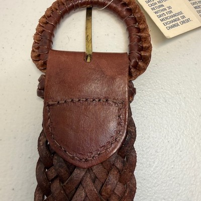 Polo Ralph Lauren VTG NWT Brown Woven Leather Belt #2375 Size 28 Polo Ralph Lauren VTG NWT Brown Woven Leather Belt #2375  main image 2