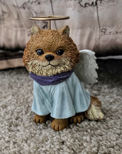 Pomeranian Angel Figurine Hand Painted Numbered Hawthorne Village
