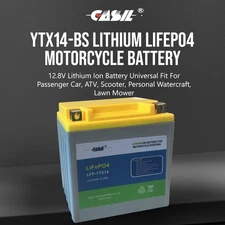 Casil YTX14-BS Rechargeable Lithium Iron Phosphate LifePO4 Replacement Battery