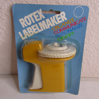 Vintage Rotex Plastic 3/8  Label Maker USA  NEW IN SEALED PKG