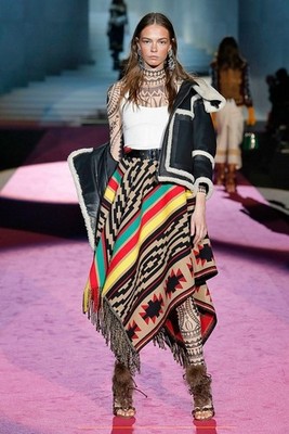 So Awesome! DSQUARED2 Fall 2015 Tribal High Neck Faux Tattoo Top_M