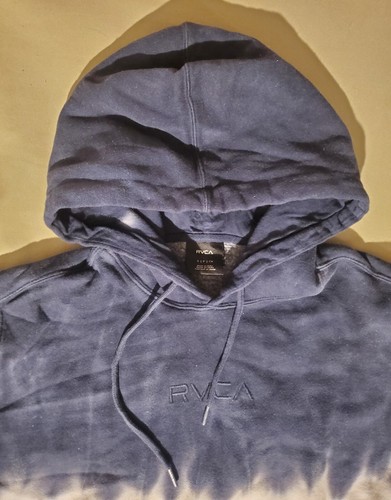 RVCA Hoodie mens Blue & White Tie Dye Sweatshirt size SMALL - Picture 2 of 6