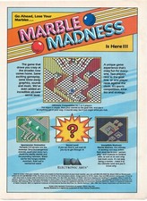 1986 Marble Madness EA Arcade Print Ad "The Game That Drove You Crazy" Amiga 80s image