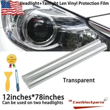 12''x78'' Fit For Headlight Taillamp Transparent Lens Vinyl Protection Film