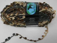  Dark Horse Boucle Yarn #11 Loopy Wool Blend Brown Tan Blue/Grey