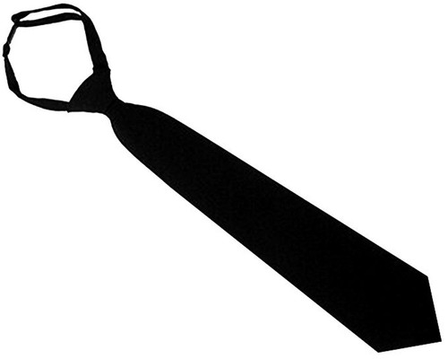 Boys Size Black Solid Smooth Satin Long Tie Pretied Wedding Ring Bearer Church