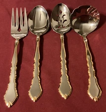 ONEIDA Stainless GOLDEN ROYAL CHIPPENDALE 4 Piece Serving Set Community USA