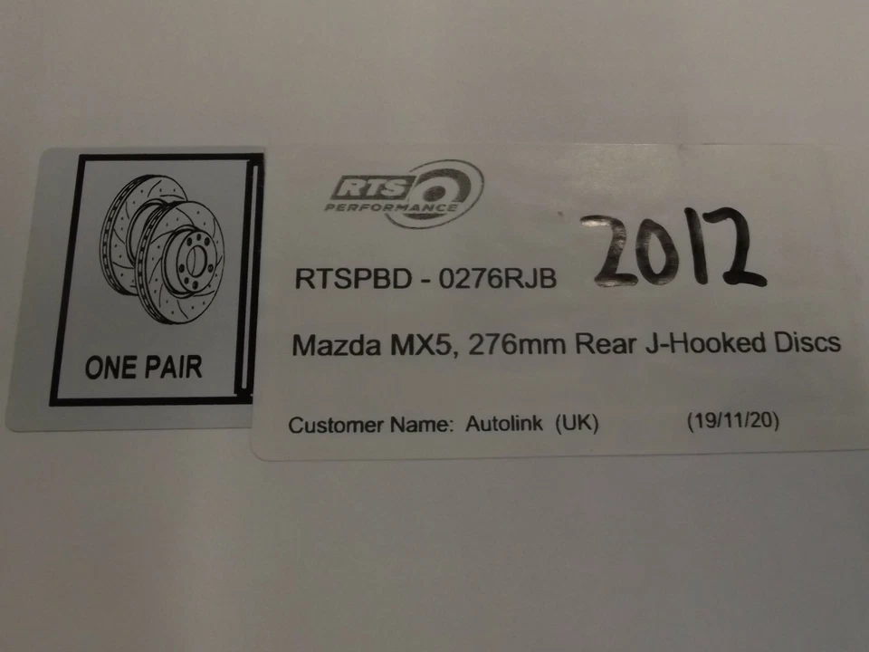 Discos de freno trasero, Mazda MX-5, MX5 1.8 mk2.5 Sport, juego de 2 discos, 276 mm ranurados Foto 2 de 2