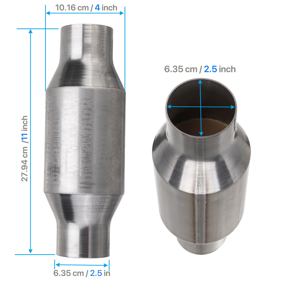 2.5'' Universal Catalytic Cat Converter High Flow Stainless Steel WeldOn US eBay