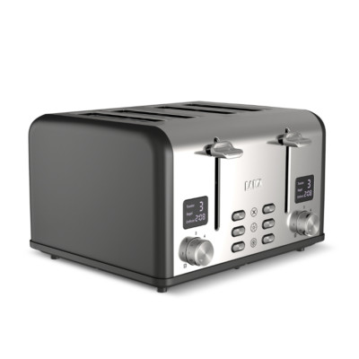 4 Scheiben Digitaltoaster, breite Steckplätze, Abtauen/Aufwärmen, Bräunungseinstellungen, Laica