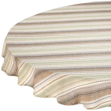 Fox Valley Traders Phoenix Striped Textured Cotton Tablecloth Multi 70"Round