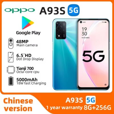 Oppo A93s 5G Dual SIM 256GB+8GB 48MP 5G Unlocked Android Smartphone -New Sealed
