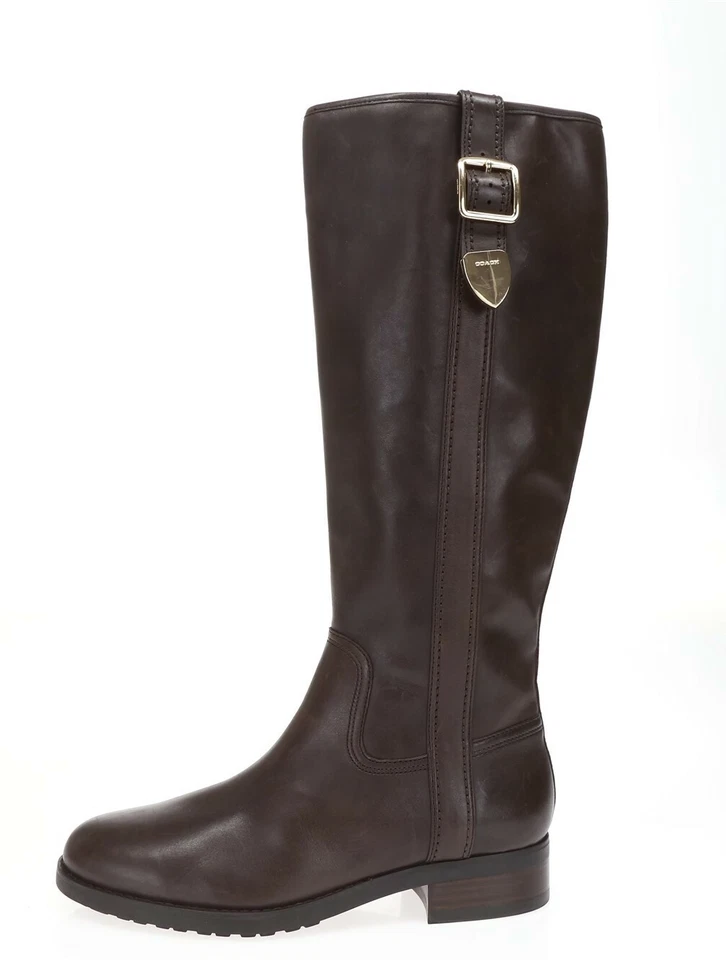 Botas para mujer COACH Easton 160134 de cuero marrón talla 7 B/37 Foto 3 de 4
