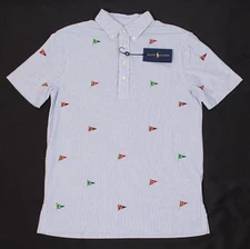 RALPH LAUREN HAMPTON KNIT OXFORD WHITE BLUE NAUTICAL FLAG MEN SHIRTS MULTI SIZES