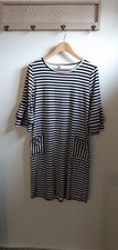 Casual Knee Length Striped Dress with Bell Sleeves
