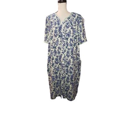 Adonna Sleepwear XL Bathrobe Nightgown Pockets Snaps Grandma Core