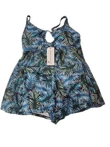 FINWANLO Womens Two Piece Swimsuits Tankini Top Set Mesh SwimDress MEDIUM - Picture 11 of 11