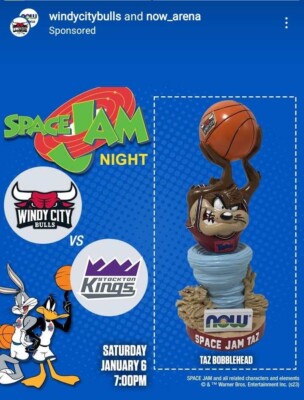 Windy City Bulls Space Jam Night Taz Bobblehead SGA 1/6/2024