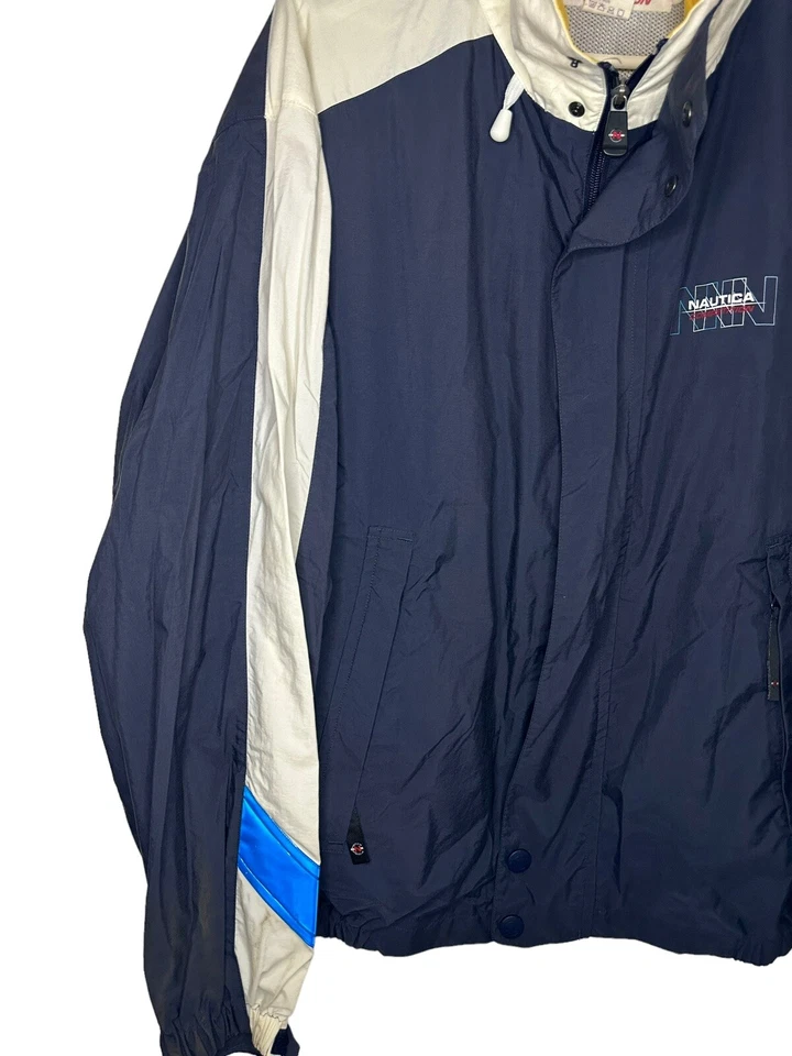 Chaqueta cortavientos vintage Nautica Competition vela bloque de color talla XL Foto 3 de 4