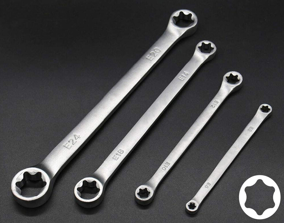 JUEGO DE 4 LLAVES TORX E6 E8 E10 E12E14 E18 E20 E24...