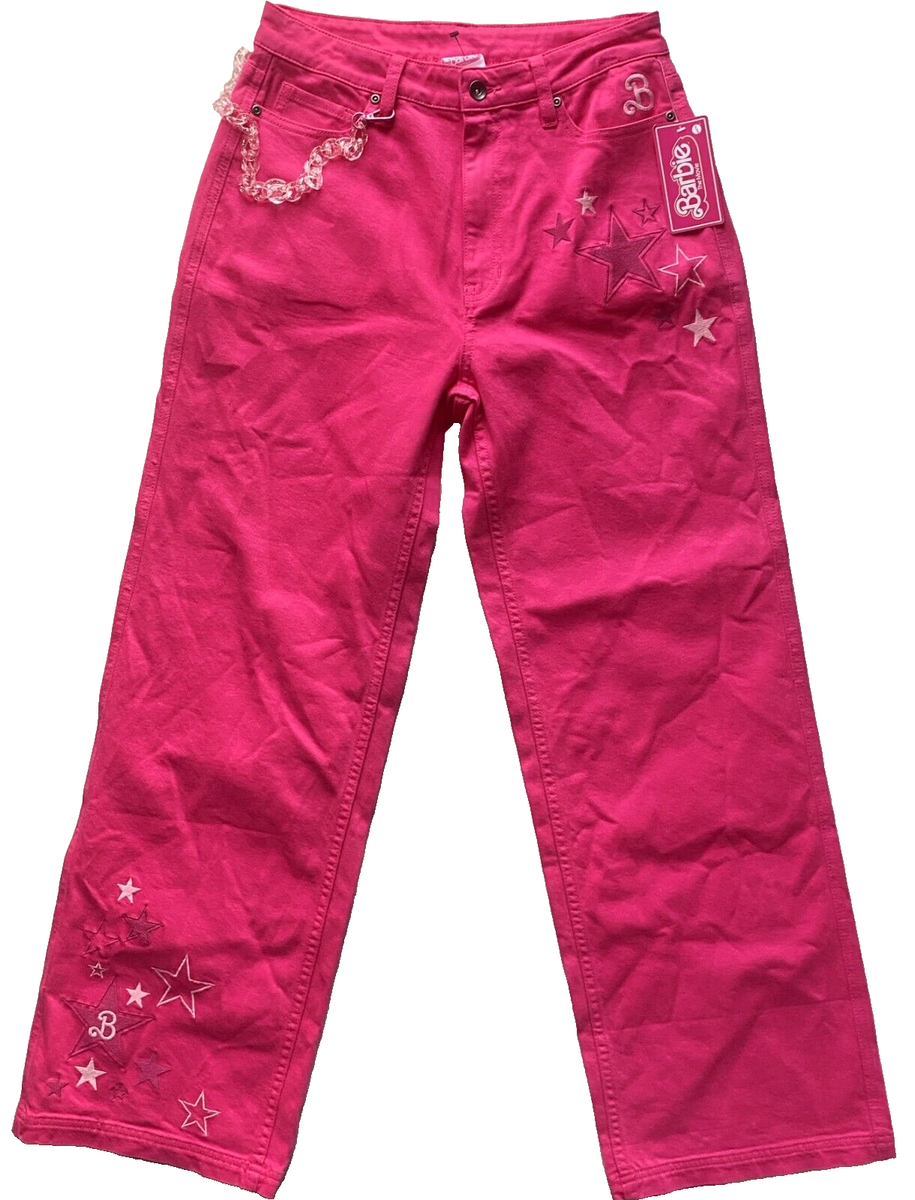 Barbie THE MOVIE OFFICIAL Hot Pink High-Waisted WIde Leg Denim