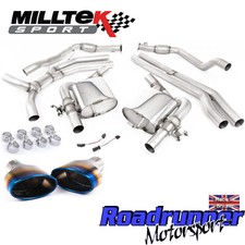 Milltek Audi RS5 B9 Exhaust Cat Back System RACE Non Res Louder Burnt SSXAU804
