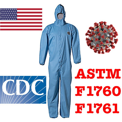 DuPont Protective Coverall PPE Tyvek Hazmat Bunny Suit ASTM F1670 F1671 - 第 1/6 張圖片