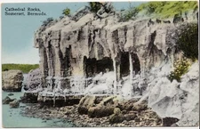 Cathedral Rocks, Somerset, Bermuda Lithograph Unposted Postcard