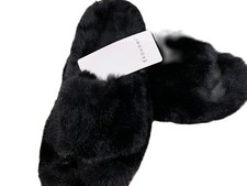 Ekouaer Faux Fur Slide Black EU 39