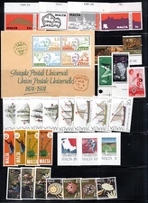 Stamps Malta, lot of stamps and souvenir sheet MNH