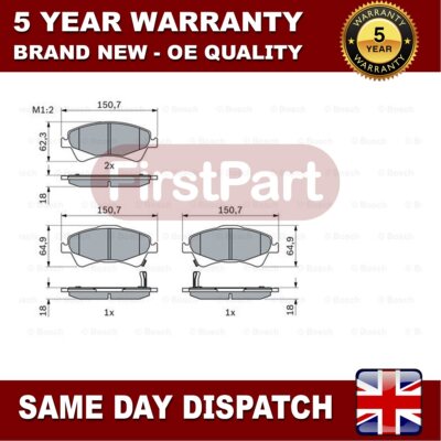 Fits Toyota Avensis Verso Auris Corolla Firstpart Front Brake Pads Set