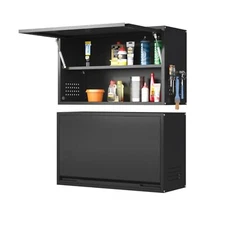 Garage Wall Cabinet With Up-Flip Door And Adjustable Shelf, Metal Wall Cabinet 