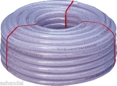 PVC Schlauch glasklar mit Gewebe transparent 1m 10m 25m 50m verschiedene Maße 