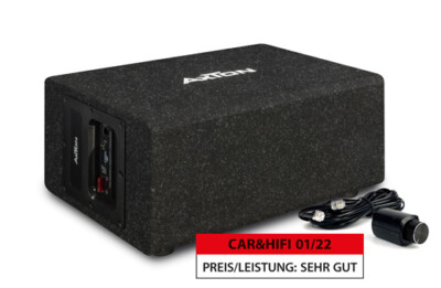 AXTON ATB120QBA Bass Reflex Active Subwoofer Active Bass Box Car, Truck, Moto...
