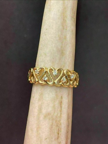 1Ct Round Cut Lab Created Diamond Heart Engagement Ring 14K Yellow Gold Plated - Foto 3 di 6