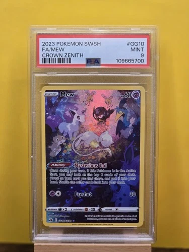 2023 Pokemon Sword & Shield Crown Zenith #GG10 Full Art Mew PSA 9