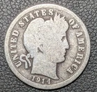 1914 Barber Silver Dime 10c 90% Silver US Exact Coin Pictured Free Shipping