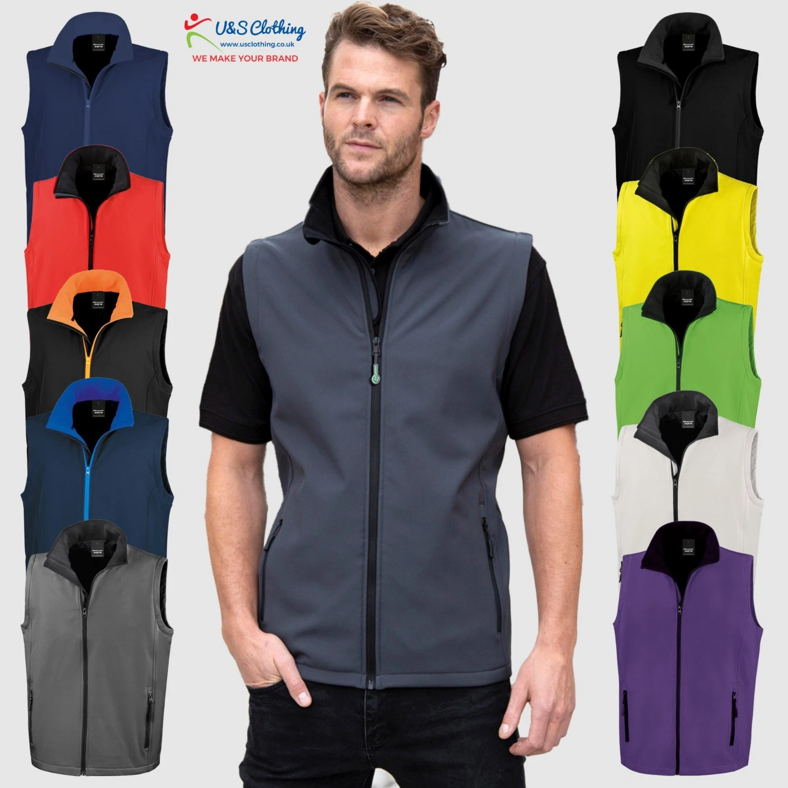 Result Mens Printable Soft Shell Bodywarmer Inner Microfleece Workwear Gilets
Opens in a new window